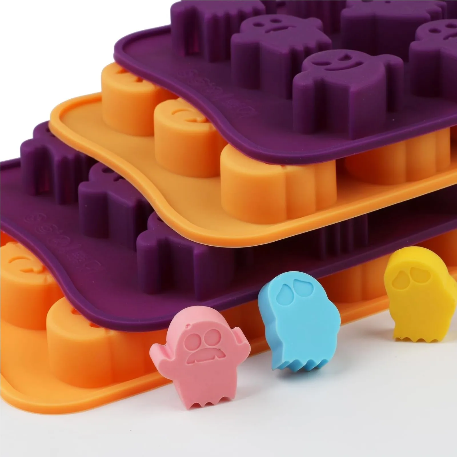 متعة ولطيفة على شكل موضوع الهالوين قوالب حلوى من السيليكون قابلة لإعادة الاستخدام قوالب فندان الشوكولاتة DIY أدوات تزيين الخبز