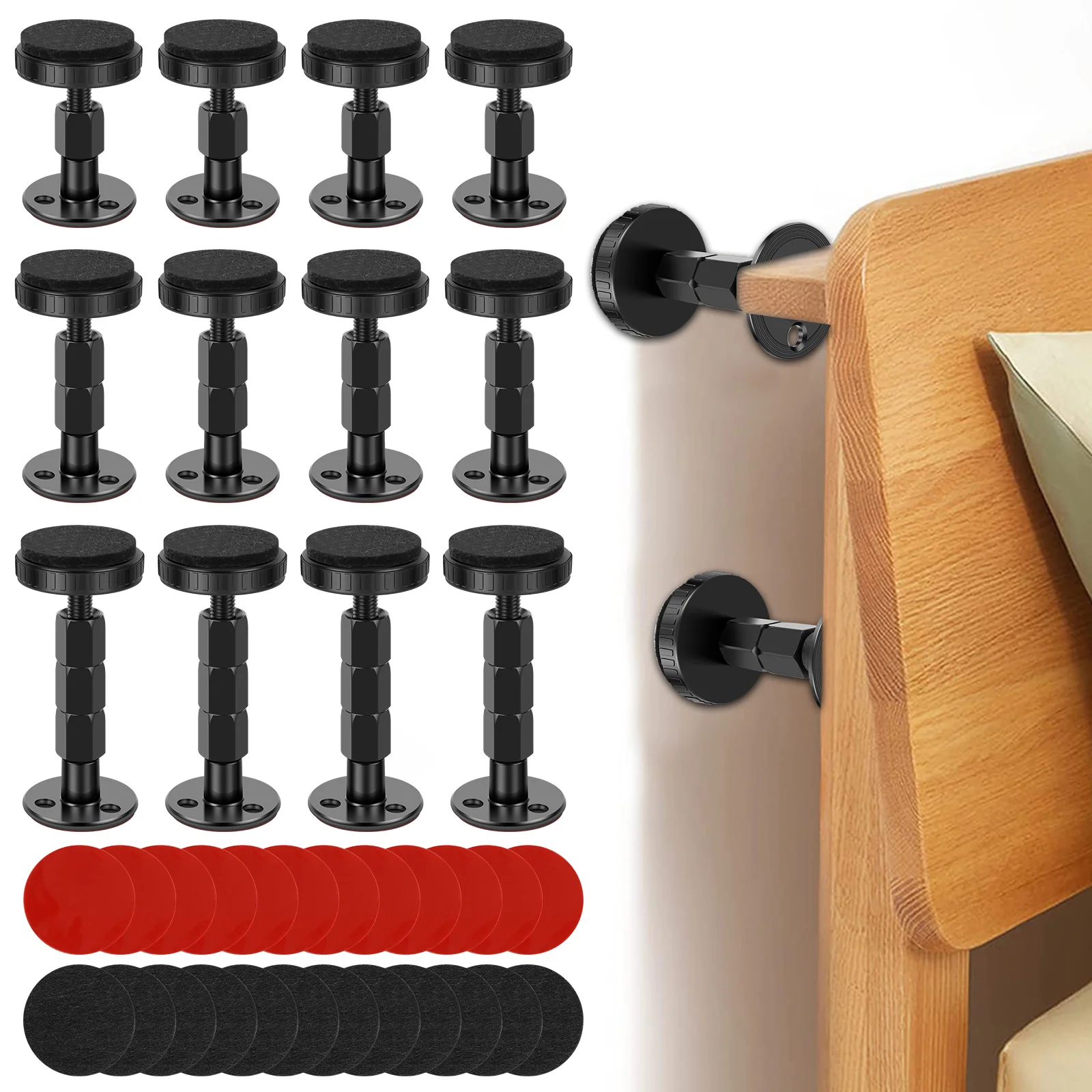 

Shock Mount Tools Adjustable Threaded Bed Shock Hardware Furniture Cabinet Stabilizers Headboard Stoppers Self-Adhesive Fixed
