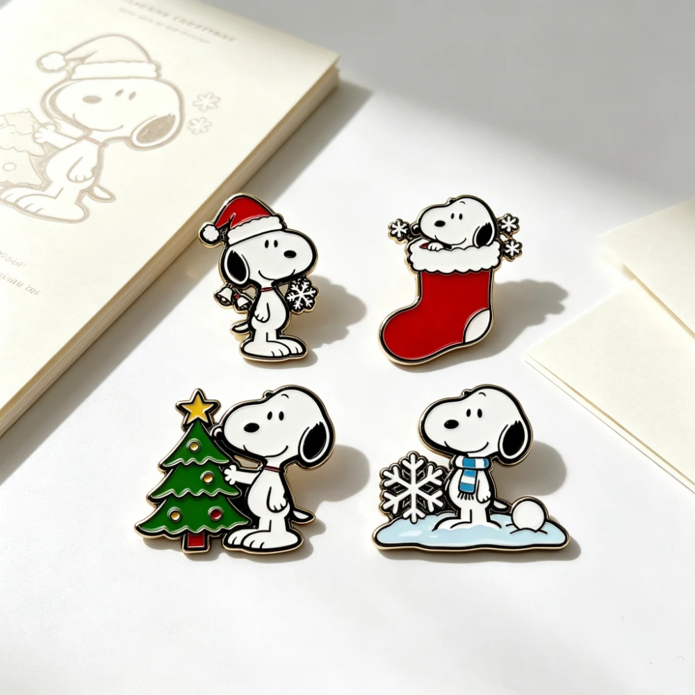 4/6/10Pcs Cute Cartoon Puppy Dog Enamel Pins Set Creative Metal Holiday Brooches Lapel Pin for Bag/Clothes Decor Christmas Gift view 5