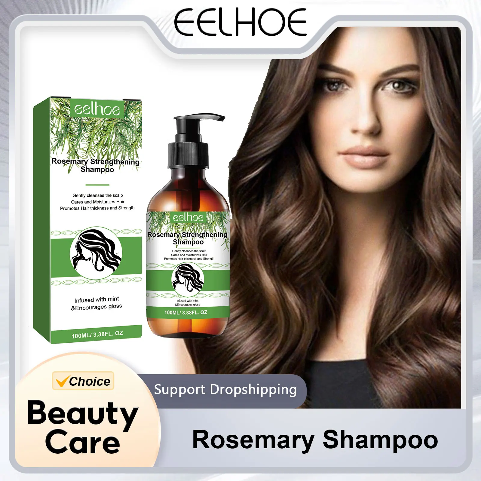 

Rosemary Shampoo Hair Regrowth Deep Cleansing Scalp Treatment Oil Control Strengthening Hair Roots Anti Hair Loss Shampoo 100ml