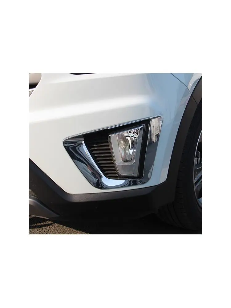 1 para/2 sztuki (zestaw) dla Hyundai creta ix25 z przodu tylne światła przeciwmgielne osłona światła wykończenie ramy ABS chromowana obudowa 2018 2019 stylizacja samochodu — zdjęcie 2