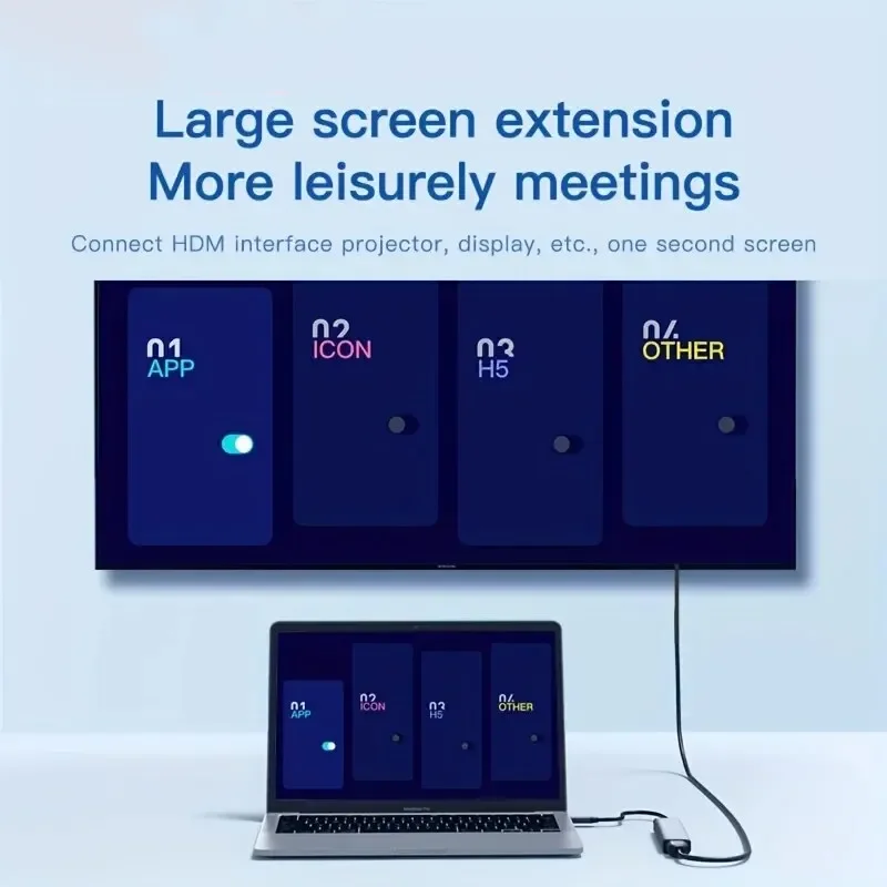 محور USB C للكمبيوتر المحمول 5 في 1 مع HDMI 4K، توصيل طاقة 100 وات، منافذ بيانات 2USB-A، محول متعدد المنافذ لجهاز MacBook Pro/Air