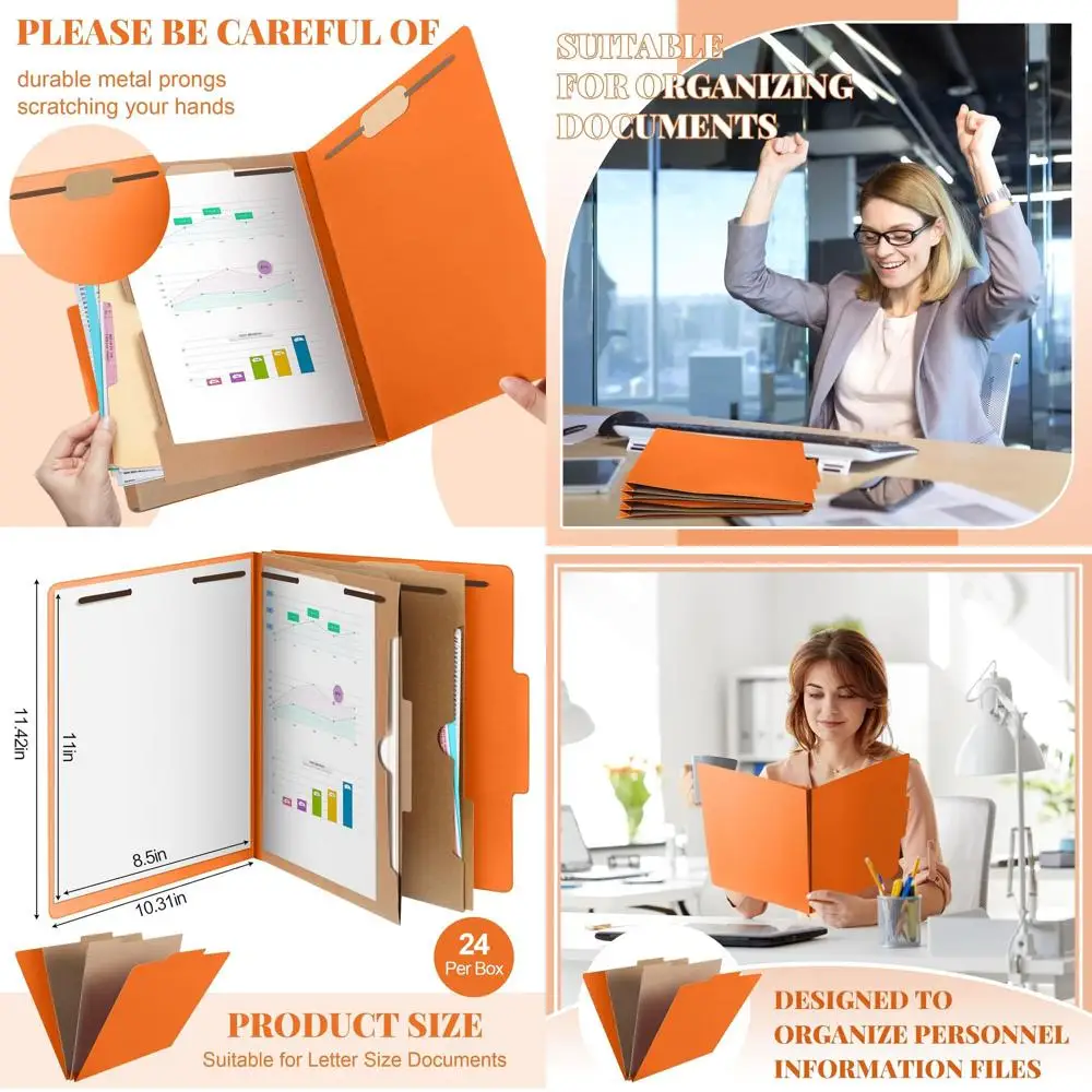 

Orange Expanding File Organizer with 2 Pocket Dividers for Teachers, Clergy, Office, Church, and Christmas Bulk Storage