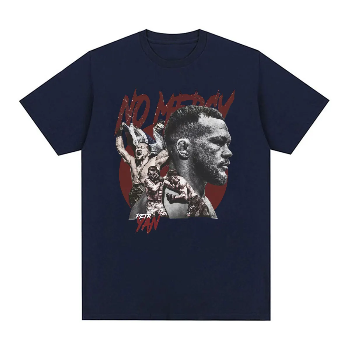 Petr Yan No Mercy Vintage Grafik-T-Shirts für Männer und Frauen, Harajuku Gothic Classic T-Shirts, Sommer-Tops, Baumwoll-T-Shirt, Streetwear – Detail 3