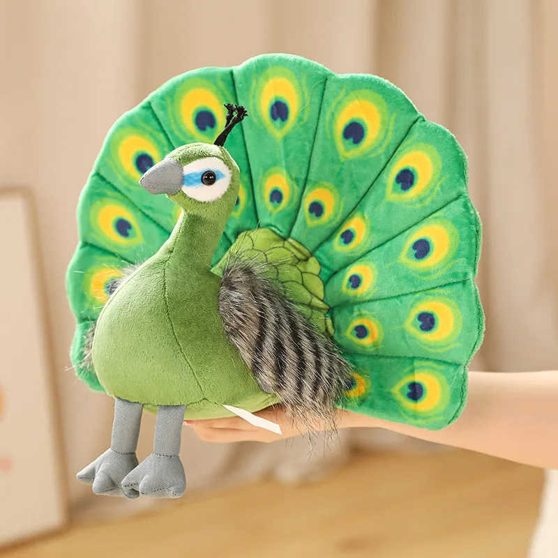 25cm Bicolor Lebensechte Pfau Stofftier Spielzeug Simulation Schöne Vogel Plüsch Puppen Für Kinder Girsl Weihnachten/Geburtstag Geschenke