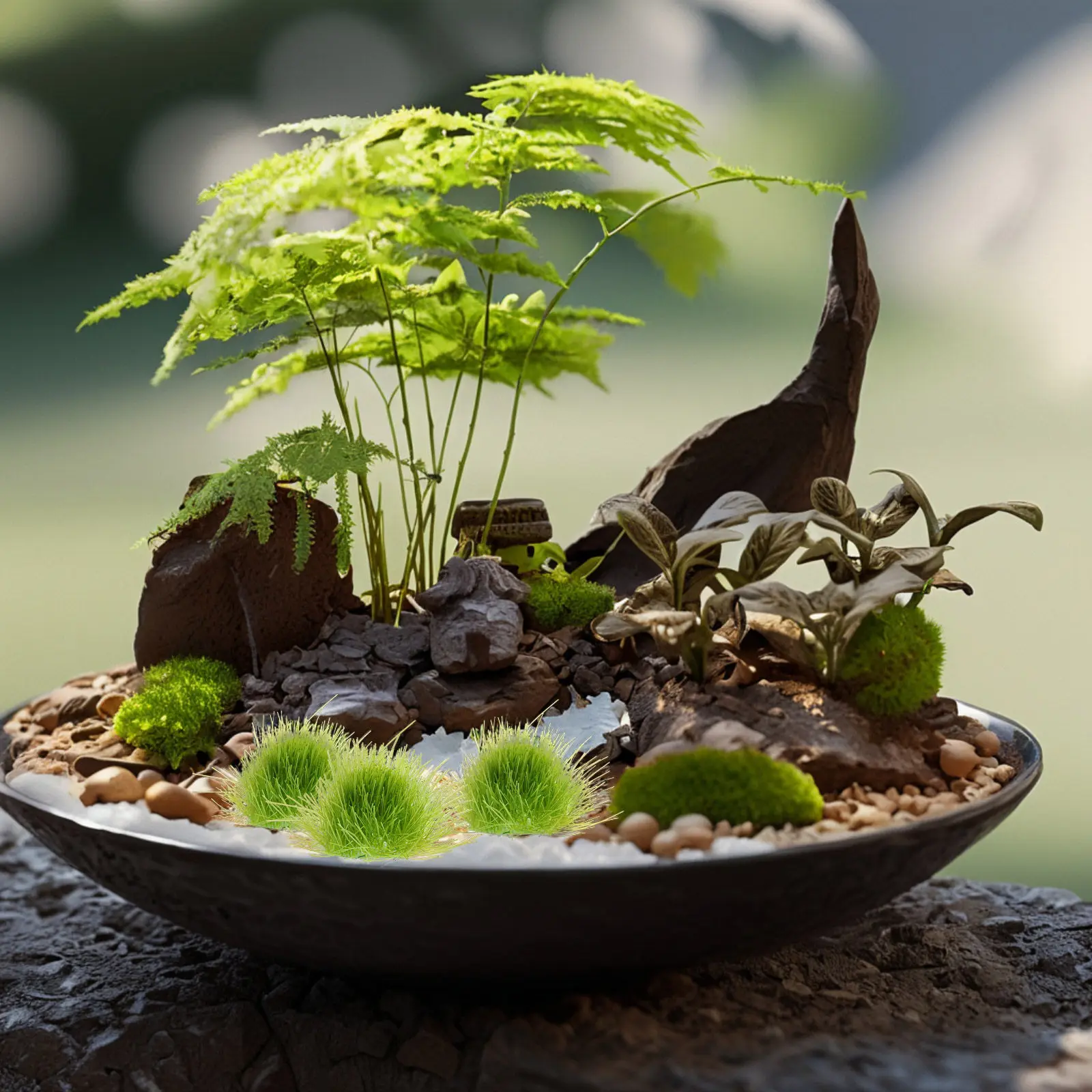 1Sheet Simulation Grass Turf Realistic Miniature Landscape DIY Sand Table Scenery Artificial Grass Cluster for Architectural