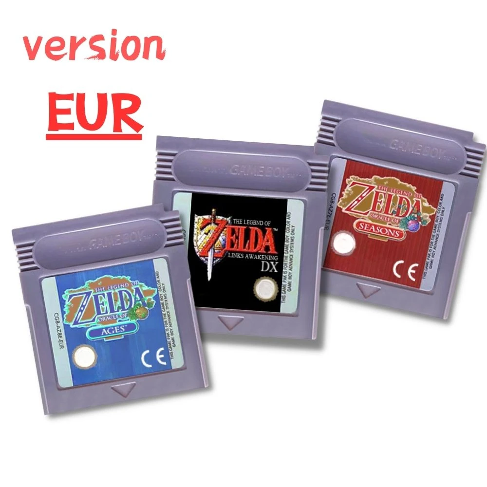 HOT Zelda GBC Spielkarte 16-Bit-Videospiel-Kassette Konsolenkarte für Gameboy Awakening Oracle of Seasons Klassische Spielversion