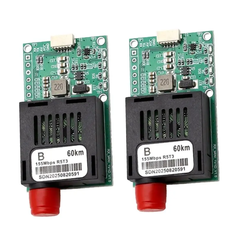 【hot-a69z-】ttl-60km-fc-upc-optical-transceiver-module-2pcs-fiber-transceiver-terminal-equipment-rx