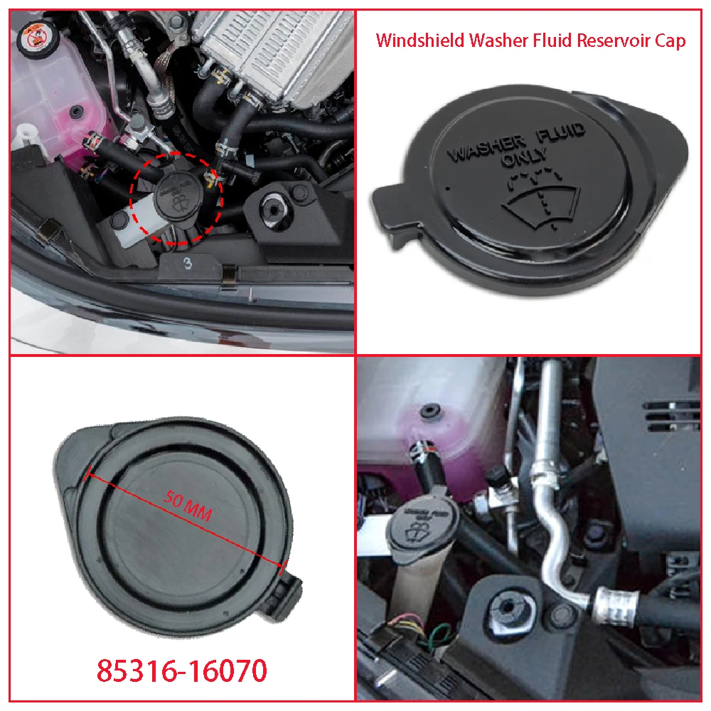 

8531616070 Fits for Toyota Yaris 2006-2018 Prius C 2012-2019 4 Cyl 1.5L Car Front Windshield Wiper Washer Fluid Reservoir Cap
