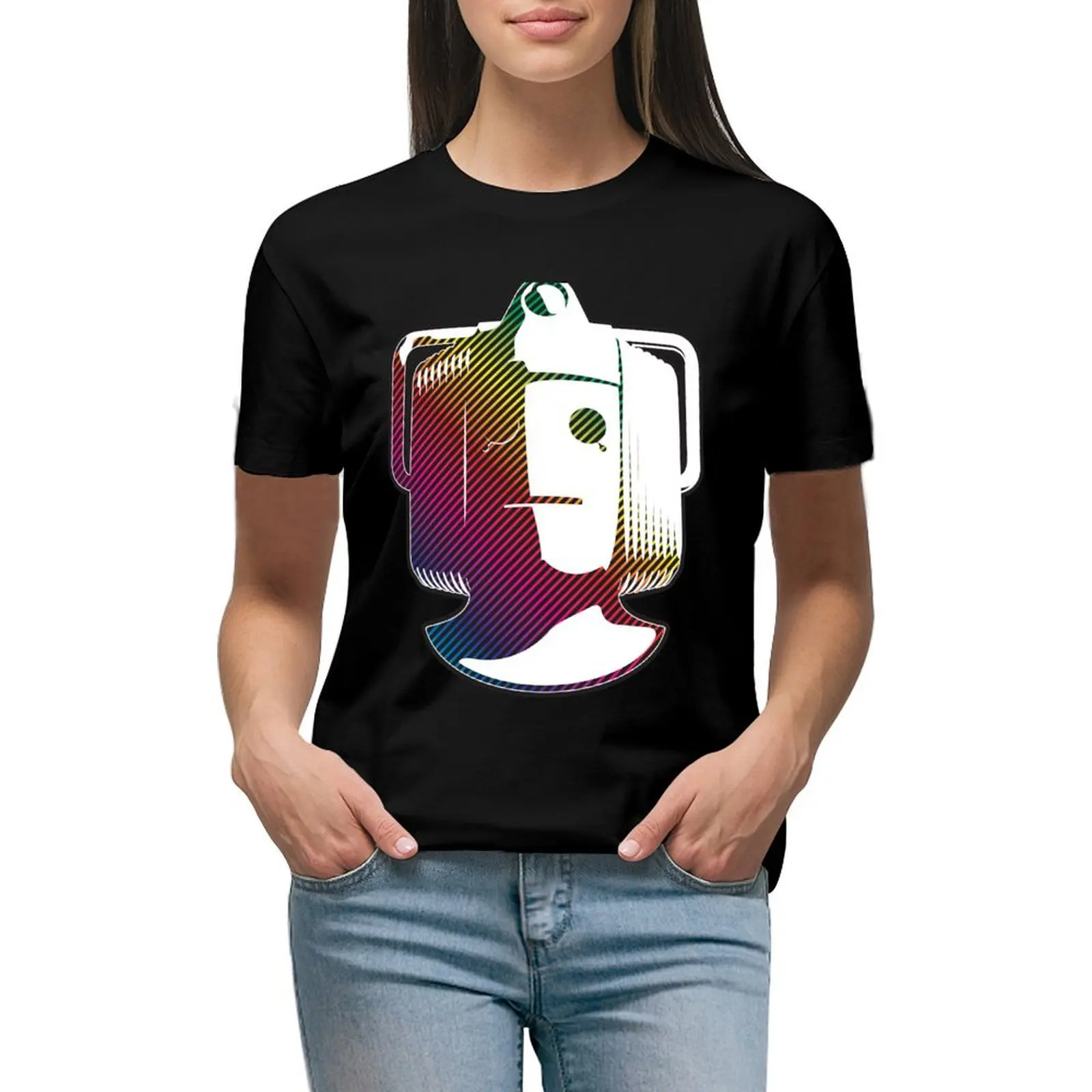 

Cyberman - Rainbow T-shirt Aesthetic clothing anime clothes black t shirts for Women