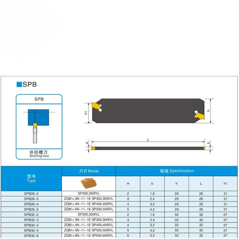 SPB226 SPB326 SPB332 SMBB1626 SMBB2026 SMBB2532 Grooving Cut-Off Cutter Holder SP300 200 NC3030 Lathe Turning Tool Holder