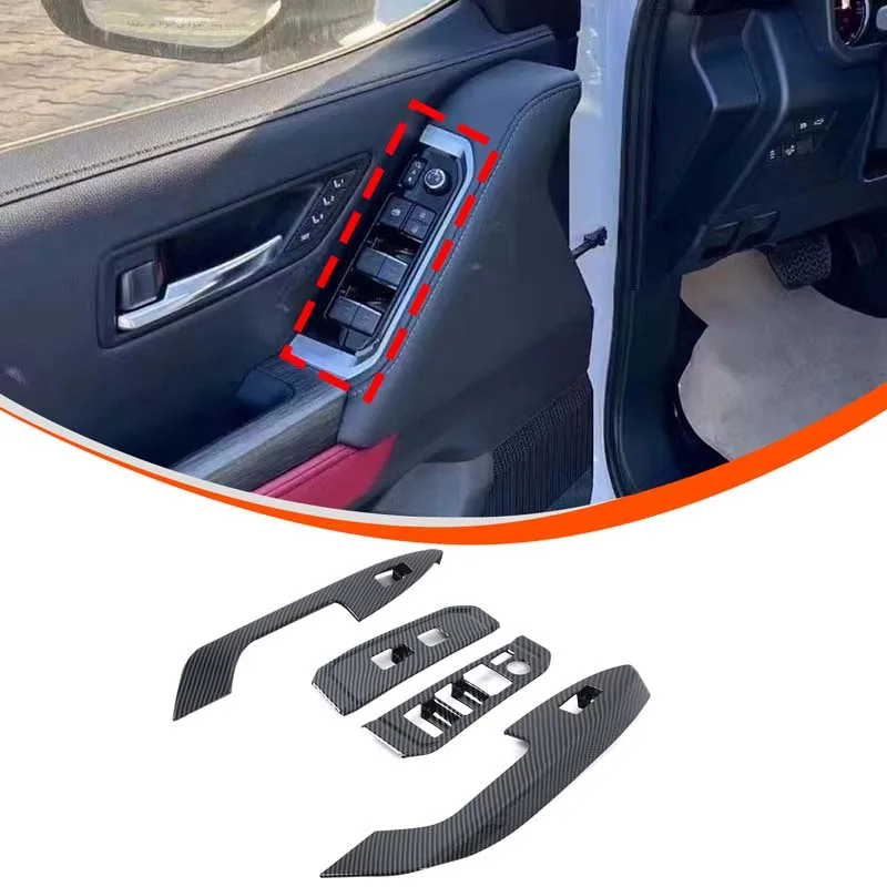 

Для 2023+ Toyota Land Cruiser LC300 подъемная рамка для стекла подъемная кнопка окна декоративная рамка ABS узор из углеродного волокна 4 шт. LHD
