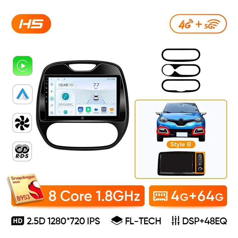 Ainavi Android 13 Autoradio Voor Renault Captur CLIO Samsung QM3 2014-2020 Kaptur Auto Multimedia Draadloze Carplay Android auto