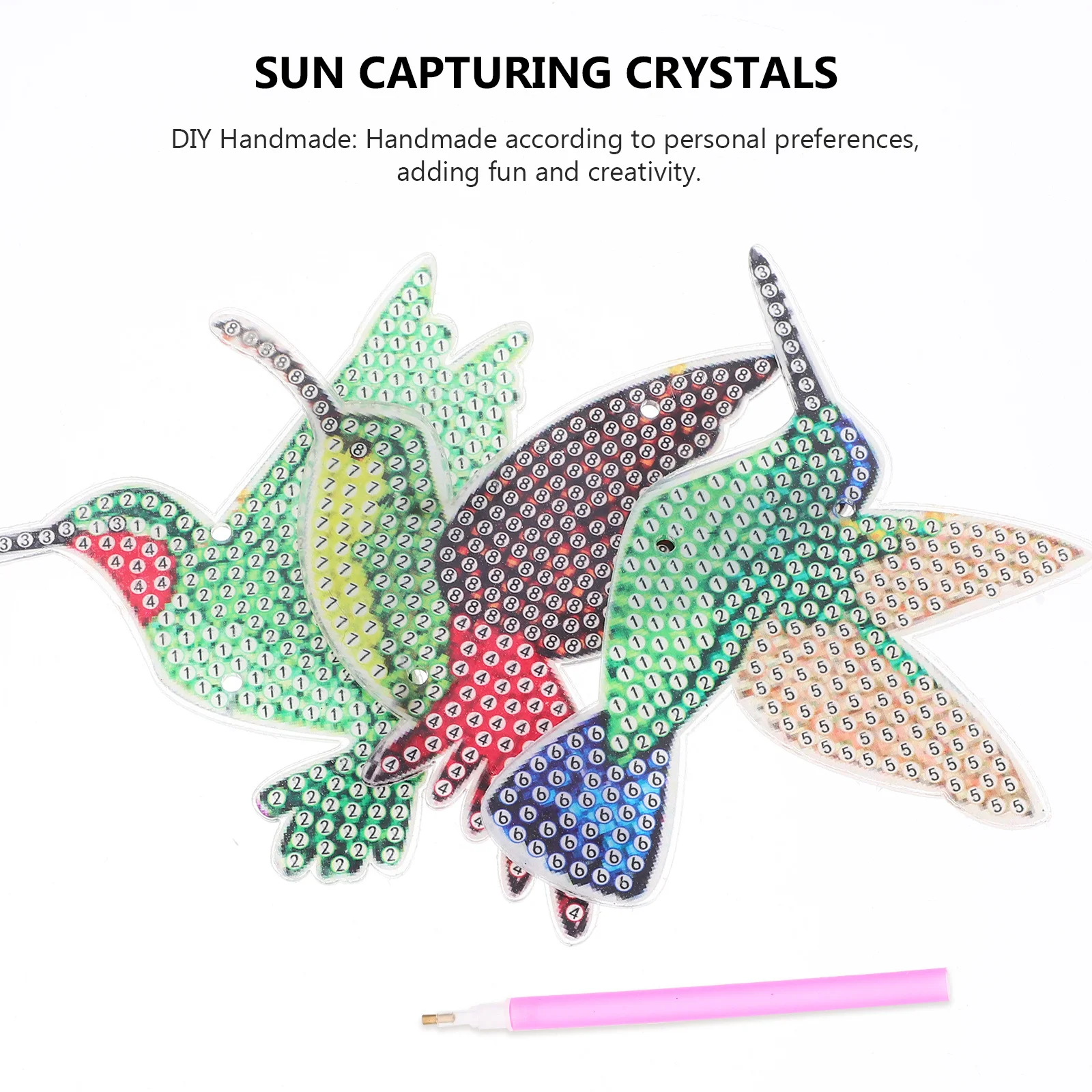 

1 set 1 Set Sun Catcher Bird Diy Art Kit For Garden Drawing Pendant Craft Set, Birds Drawing Kit, Diy Supplies, Home Decor, Bird