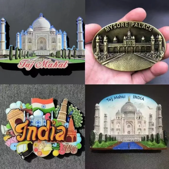 India Fridge Magnet Taj Mahal Refrigerator Magnetic Sticker Souvenir Resin Refrigerator Magnet Sticker Home Decoration