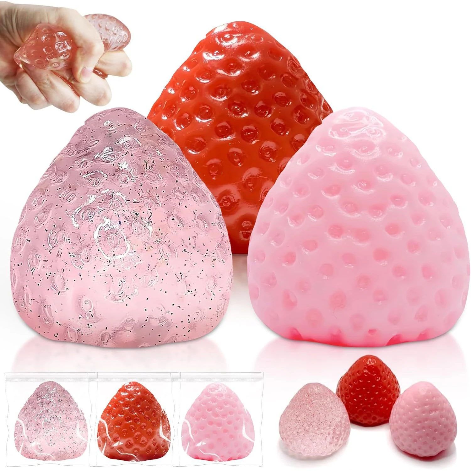 

Big Strawberry Pinch Music Simulation Food Toy Squeezing Release Toy Slow Rebound Stress Relief Toy