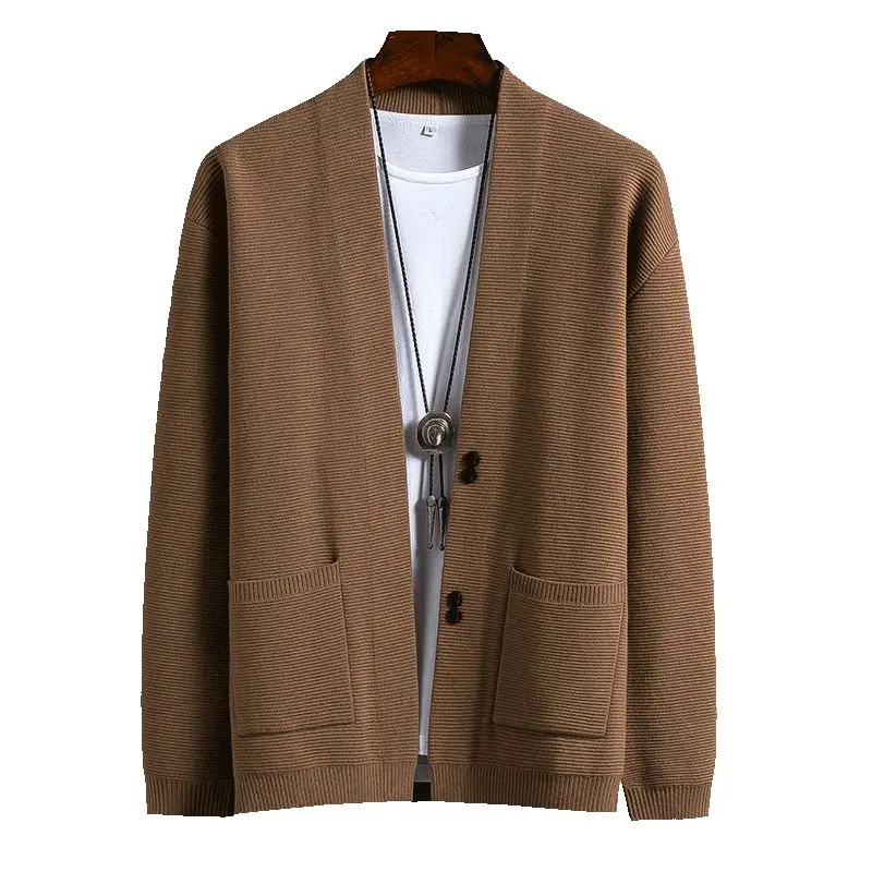 

High-End Knitted Cardigan Men's Jaet Sli Slim Fit Collar up Jaet Trendy Korean Sle Versatile Autumn New Arrival