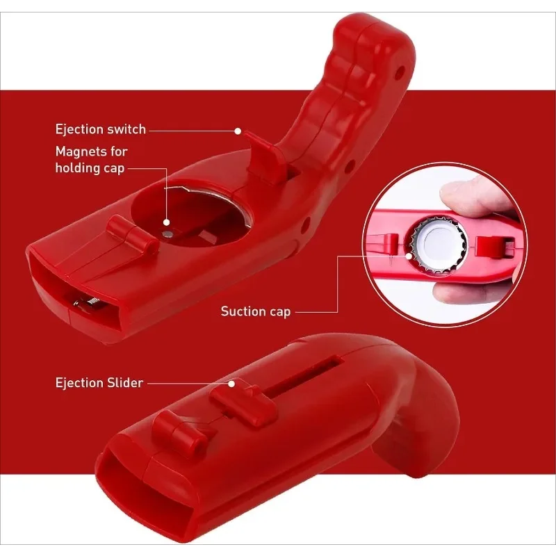 Creative Beer Bottle Opener Gun Flying Cap Launcher ABS Plastic Drink Opener Toy for Bar Party Home Kitchen Bar Supplies Tools