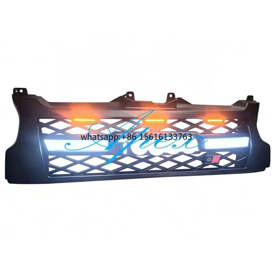 

Wide Highroof Sport Style LED Front Bumper Grille for Hiace Van KDH200 2014-2018 53111-26550 Grille With Light Narrow Body