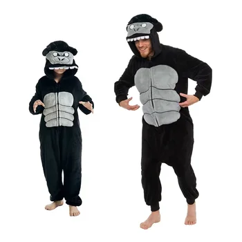 Novo gorila kigurumi zíper macacão para o bebê anime pijamas de uma peça cosplay traje crianças macacão pijamas homewear