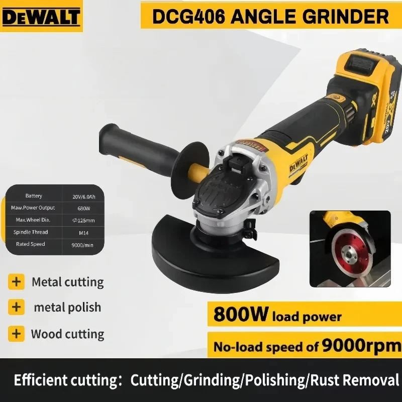 

Dewalt DCG406 125MM Angle Grinde Cordless Cutting Machine Impact Polisher Machine Brushless Angle Grinde For Dewalt Battery