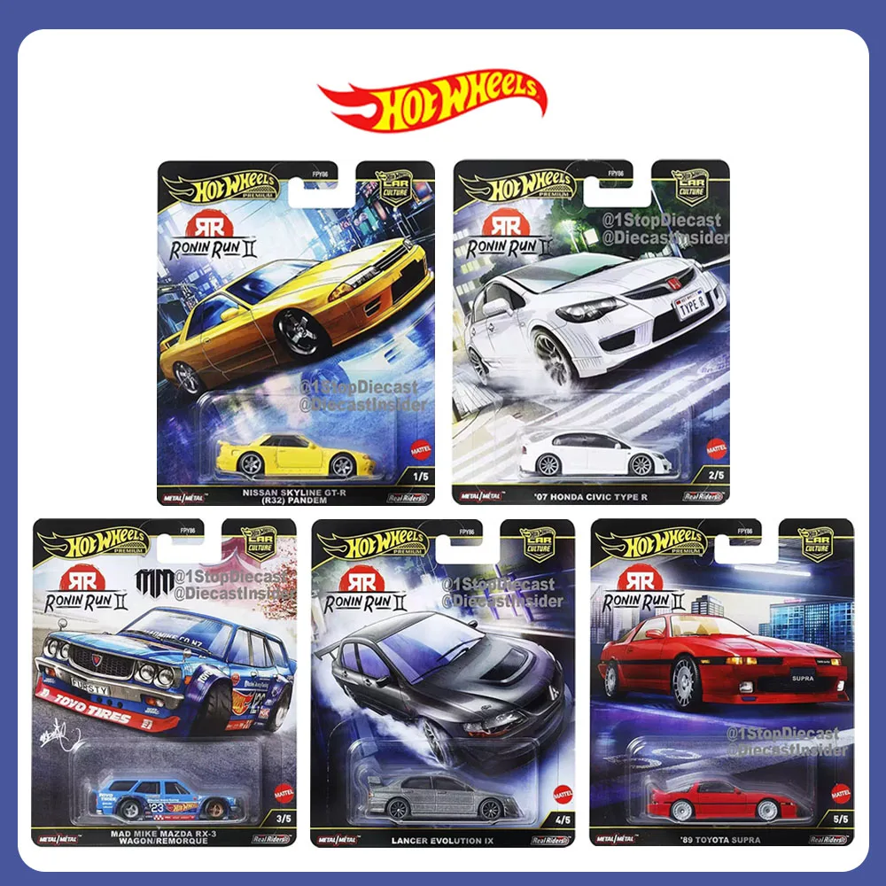 

2025 Mattel Hot Wheels Car Culture Ronin Run Honda Civic Nissan Skyline Mazda RX-3 Lancer Evolution Toyota Collectible Car Toys