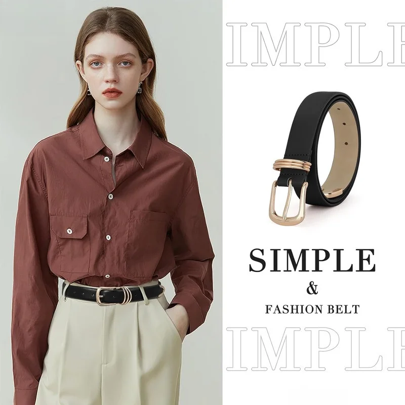 Stylish Elegant Minimalist Zinc Alloy Buckle Belt with a Premium Look—Professional, Distinctive, and Versatile Unisex Belt
