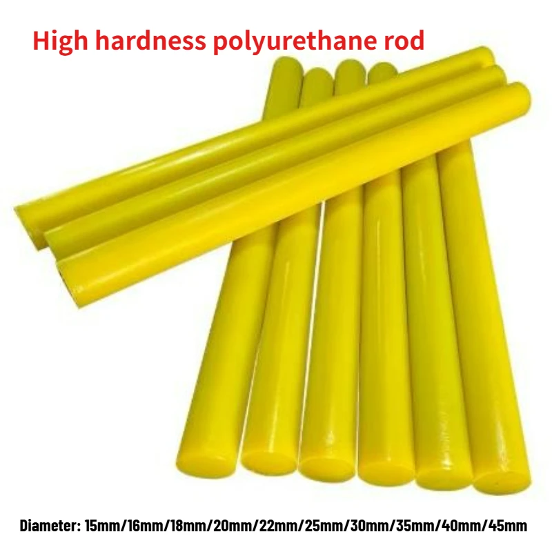 1pcs Shore 90~95A Higher Hardness Solid Yellow Polyurethane Round Rod Wear-resistant Reducing Vibration Gaskets Shock Absorber
