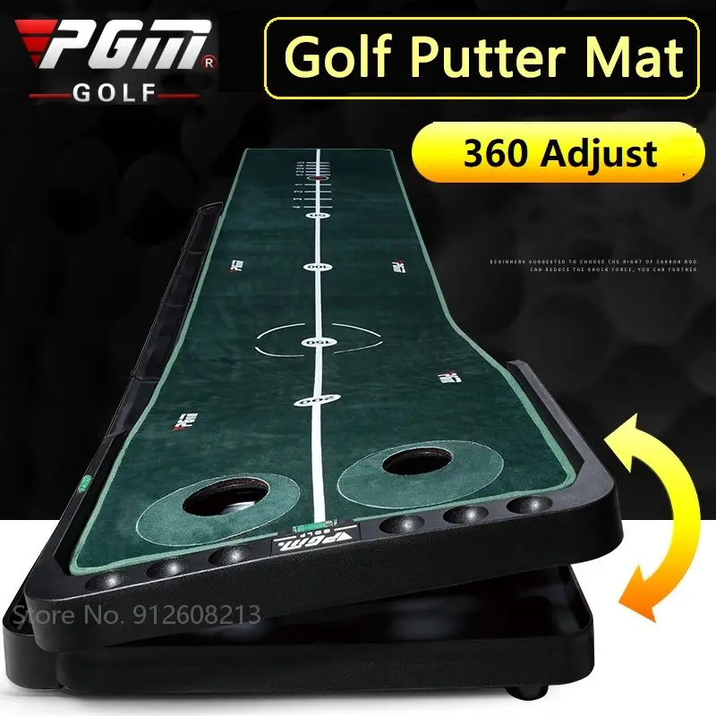 Pgm 3M Golf Putter Trainer Golf Putting Mat Adjustable Hitting Carpet Auto Ball Return Practice Set Mini Putting Green Fairway