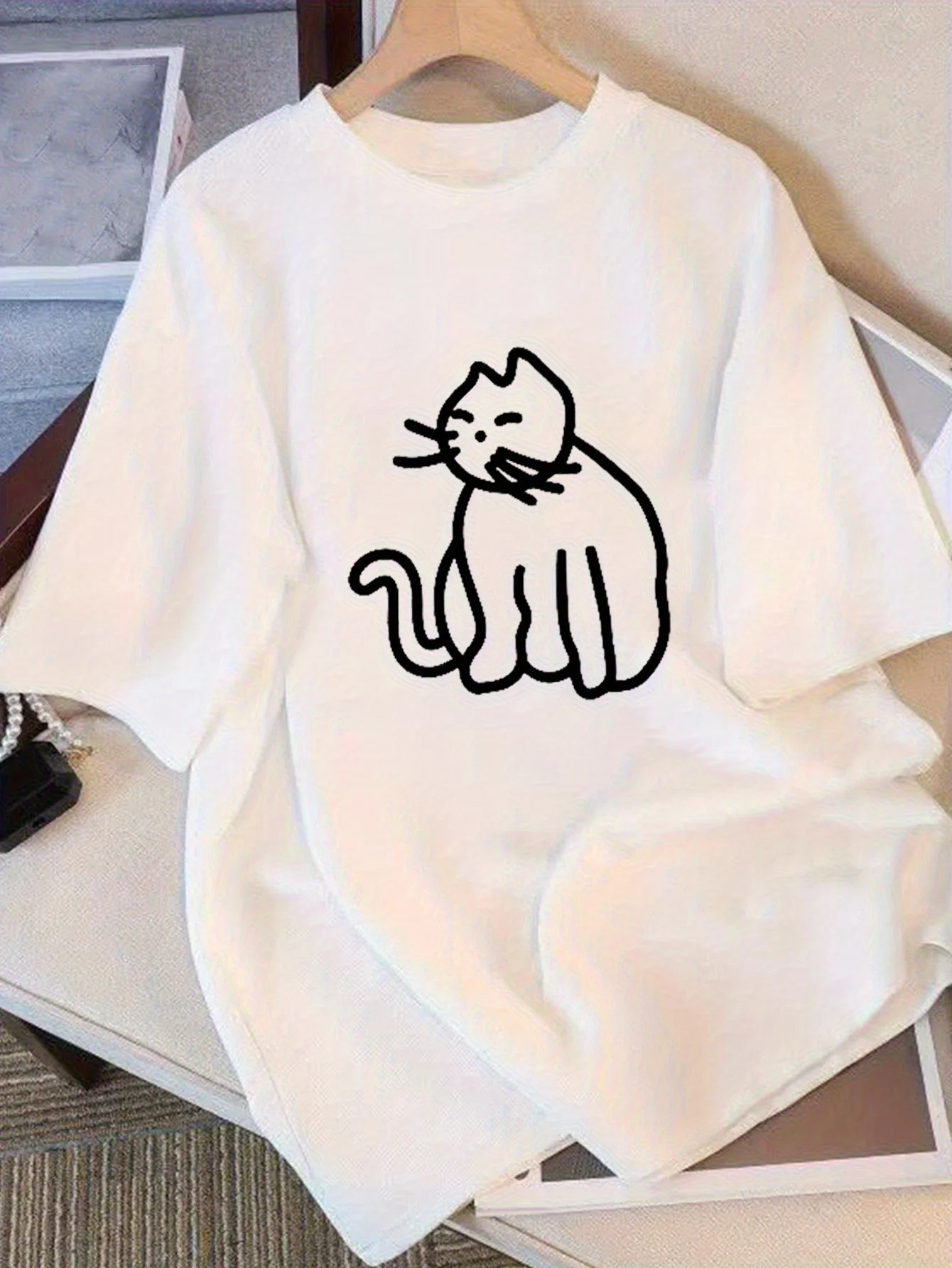 

Women's T-Shirt Breathable Everyday Top with Minimalist Design Summer Short Sleeved Harajuku Streetwear Tops Aesthetic Clothes