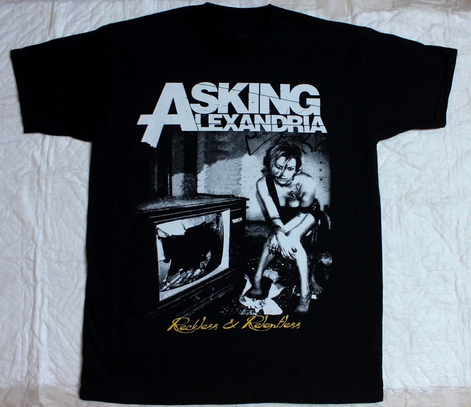 ASKING ALEXANDRIA RECKLESS AND RELENTLESS T-shirt Black Men S-5XL