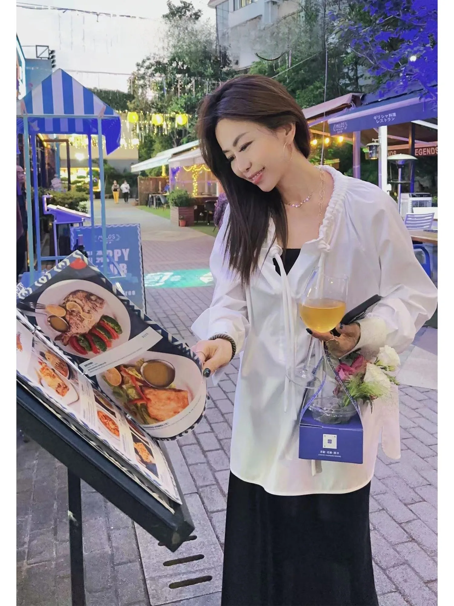 

Elegant Backatone Afternoon Aromatherapy Drawstring Top Cotton Blend Long Sleeve round Neck Breathable Comfortable Women's Shirt