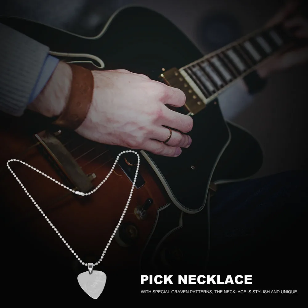 Steel ​Guitar Pick ​ ​Music Themed​ ​Special Pattern ​Pick Pendant Jewelry​ Friendship Charm ​Guitar Accessory Jewelry​