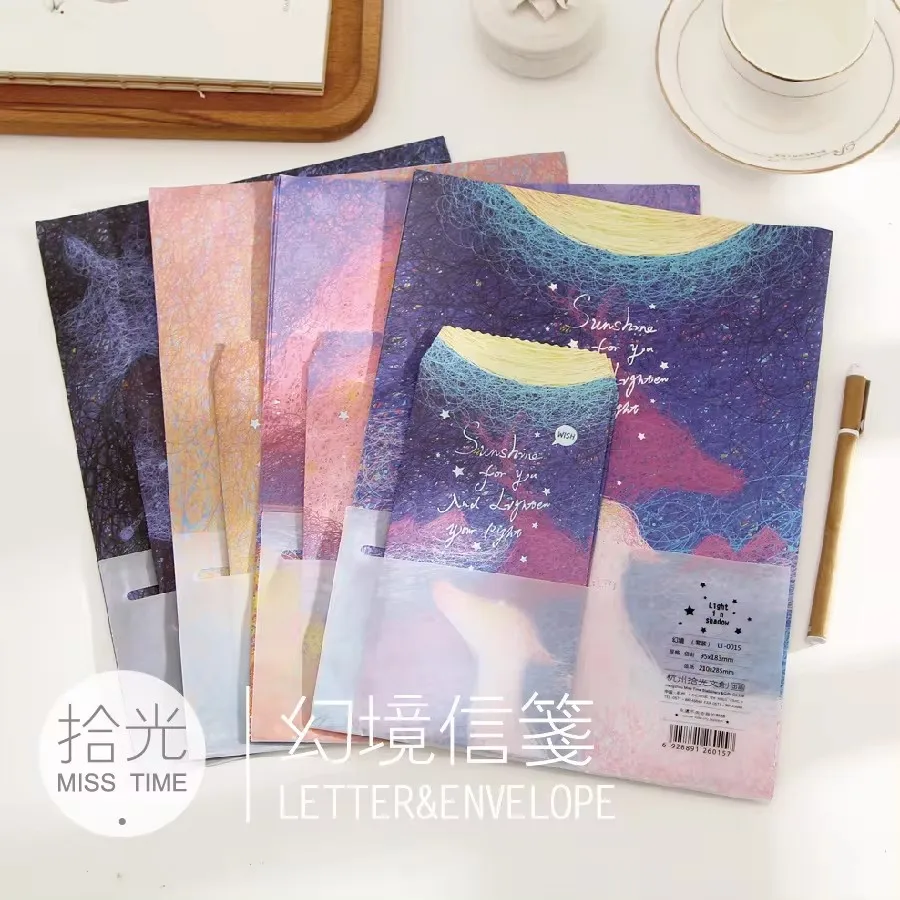 9 Pcs/Set 3 Envelopes + 6 Writting Paper Cute Cat Paper Envelope Letter Paper Pads Korean Stationery Office