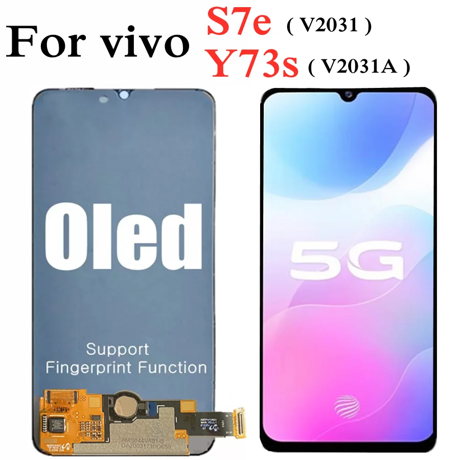 6.44  OLED For VIV Y73S  Y7e V2031 V2031A LCD Display Touch screen Panel Digitizer Assembly