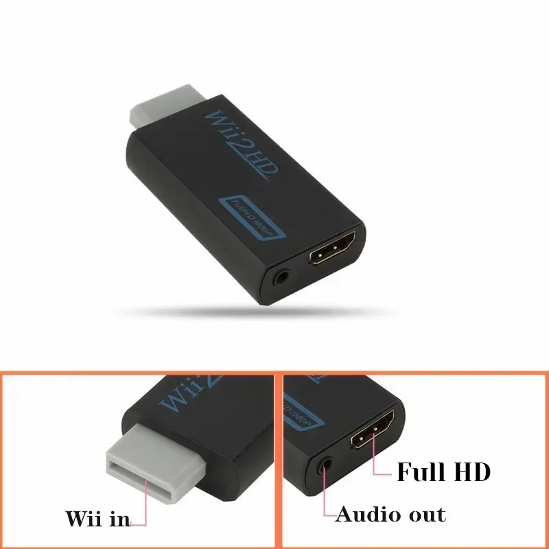 Full HD 1080P Wii To HDMI Compatible Converter Adapter Wii2HDMI Compatible Converter 3.5mm Audio for PC HDTV Monitor Display