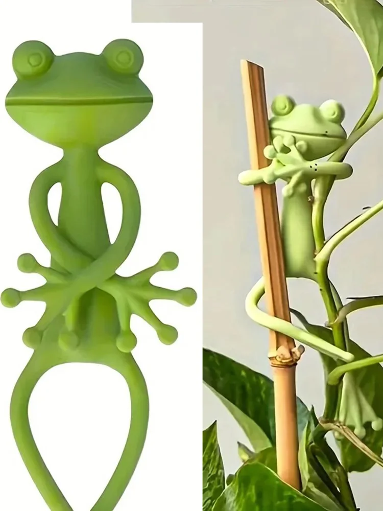 Attache de plante en forme de grenouille, fil de câble réutilisable, plante de jardin, vigne, fleur, Clip de légumes, support Flexible réglable pour tige