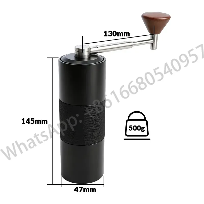 Portable Folding Adjustable Mini Camping Manual Coffee Grinder Stainless Steel Hand Crank Eco-Friendly 25g Capacity Metal view 4