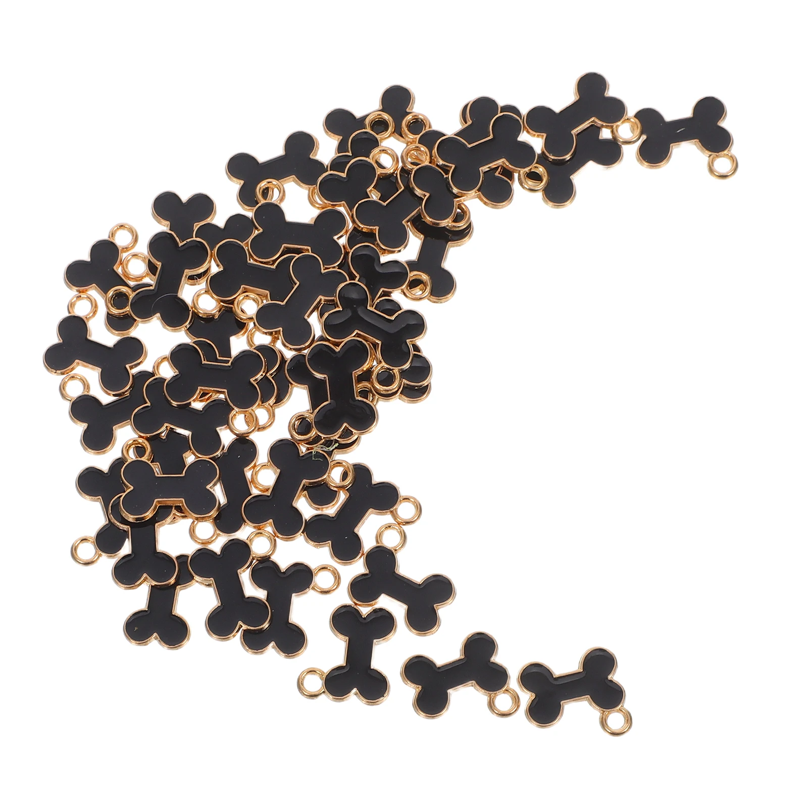 

50Pcs Enamel Dog Bone Alloy Charms Vintage Pendants for DIY Pet Jewelry Making Bracelets Necklaces Keychains Dog Pendants