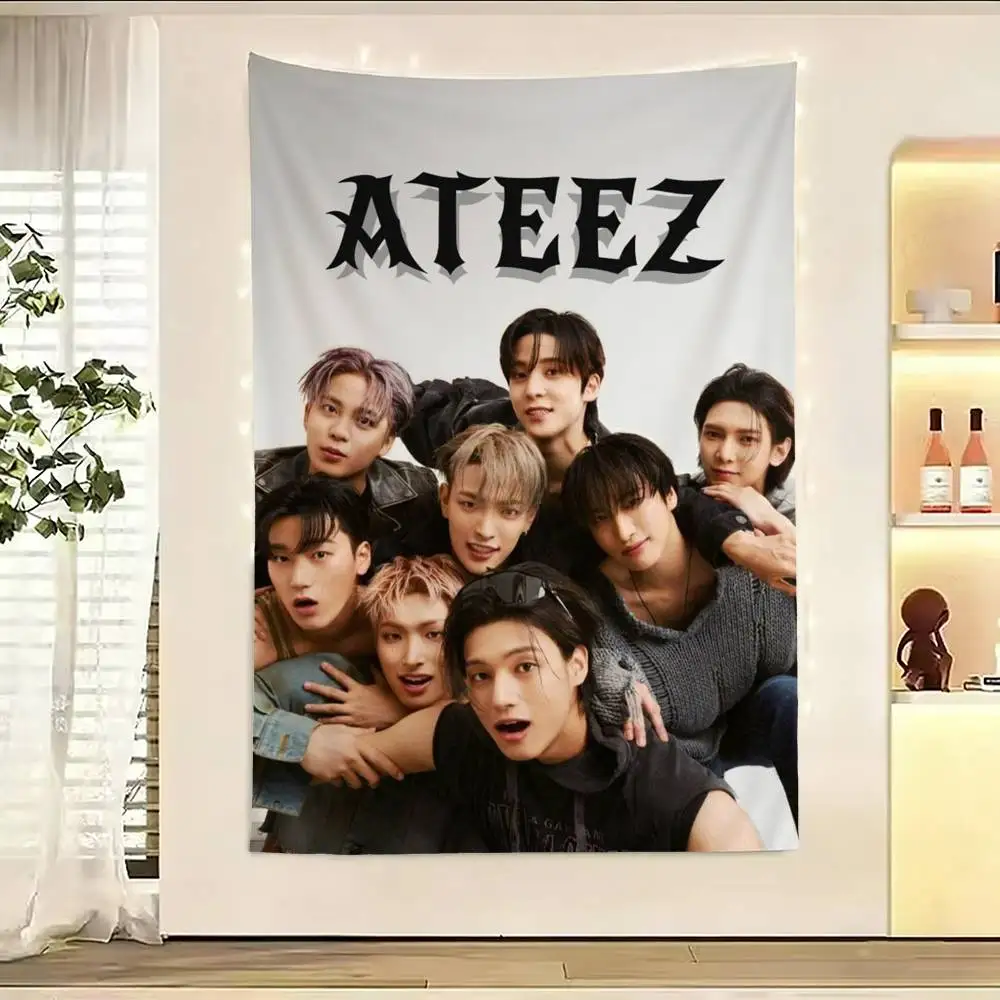 ATEEZ Wooyoung Flag Outdoor Decorations for Bedrooms Home Decor Items Decoration Banners
