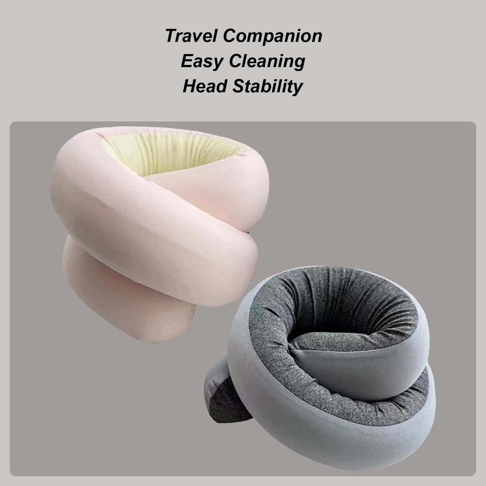 

Travel Pillow Flexible Spiral Wrapping Headrest Lightweight Neck Pillow For Travel For Home Office Car Rides Airplane Road Trip