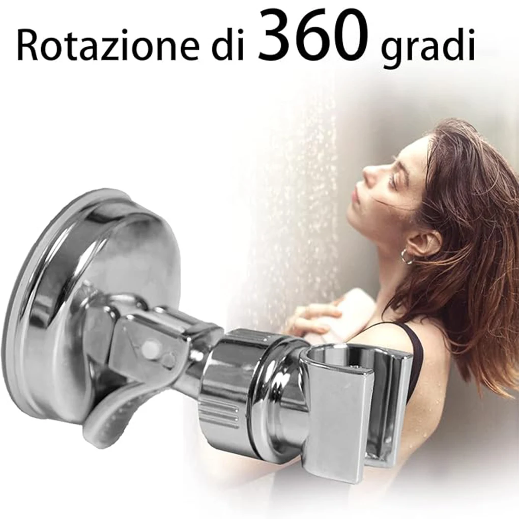 Suporte removível da ventosa do chuveiro, 360 graus ajustável e durável, fácil de instalar, resistente à ferrugem