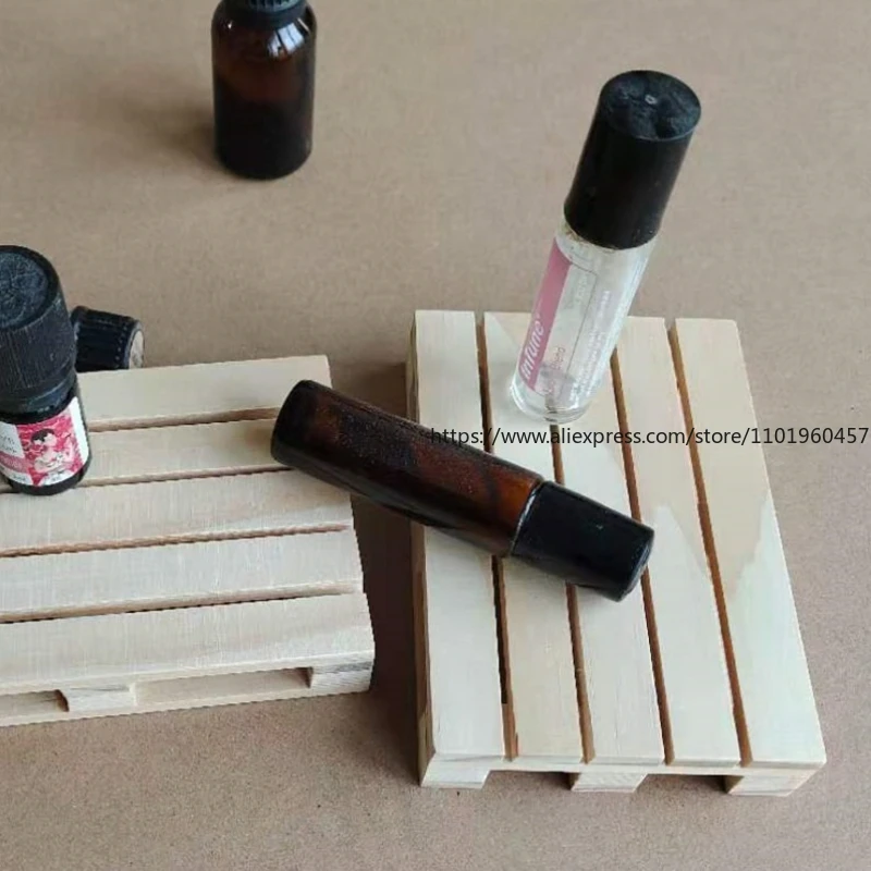 Полка для эфирного масла Деревянный поднос для эфирного масла Маленькая полка из дерева SOlid