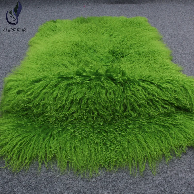 Curly Long Hair Mongolian Tibetan Lamb Sheepskin Plate 60x120 CM