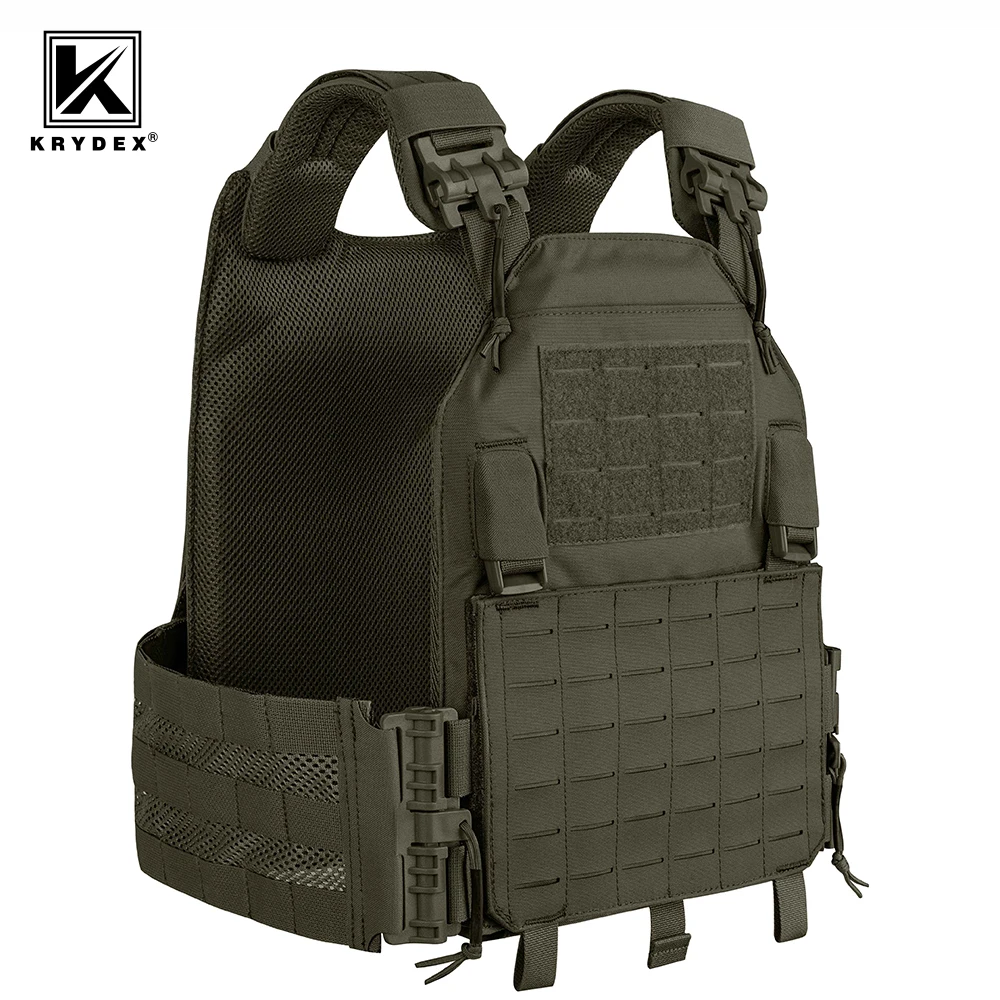 KRYDEX 500D Tactical Vest Laser Cutting MOLLE LAVC Plate Carrier Quick Release Buckle Airsoft Combat Paintball CS Vest Gear