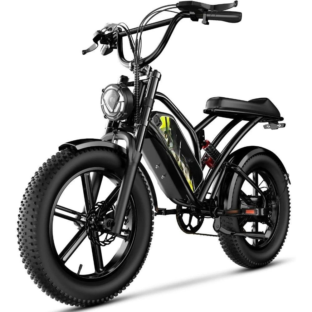 

Electric Bike for Adults, 1000/1500W, 32MPH, 48V, 20AH, 30AH Battery, Max 50-100 Miles Electric Motorcycle, 20" x 4" Fat Tire