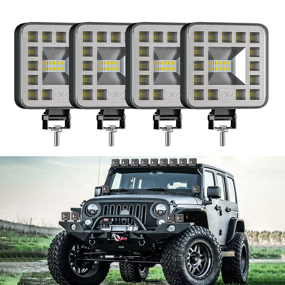 

Car LED Work Flood Spot Combo Light 3030 SMD 69 Watts Bright 6500K DC 12-24 Volts Spotlights Truck 4x4 4WD LED Headlights