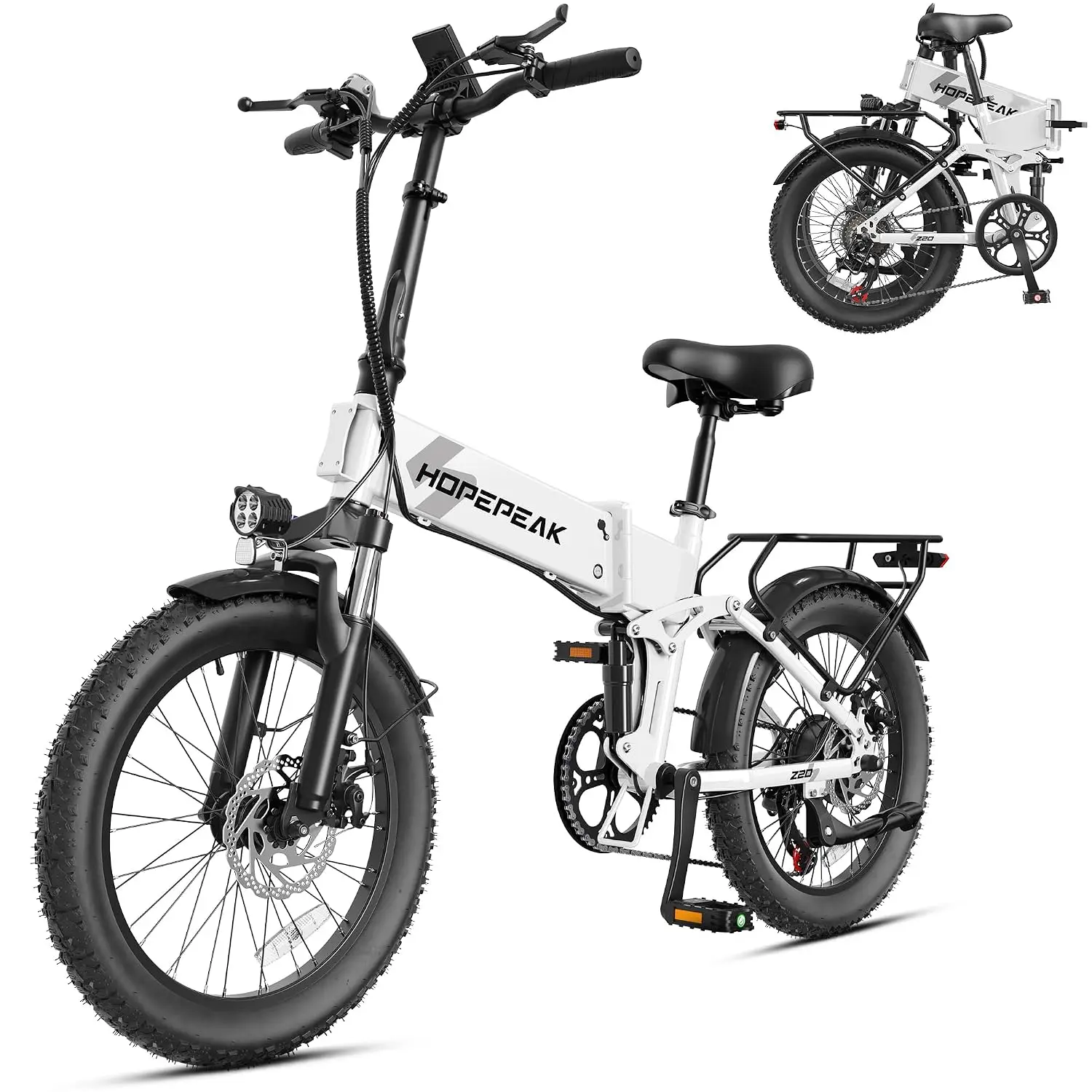 Foldable Ebike 20'' Fat Tire 1200W 48V 12AH Battery LCD Full Suspension Commuting, Customized image 3