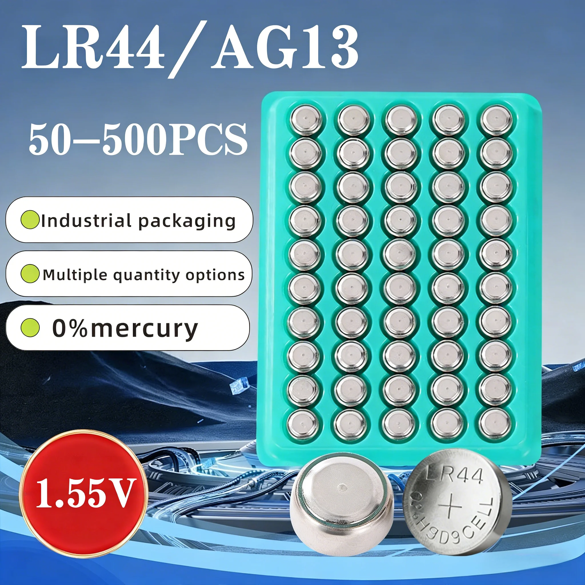 50-500PCSHigh Capacity LR44 Batteries L1154F AG13 SR44 A76 Premium Alkaline Battery 1.5V Button Coin Cell Battery for Calculator