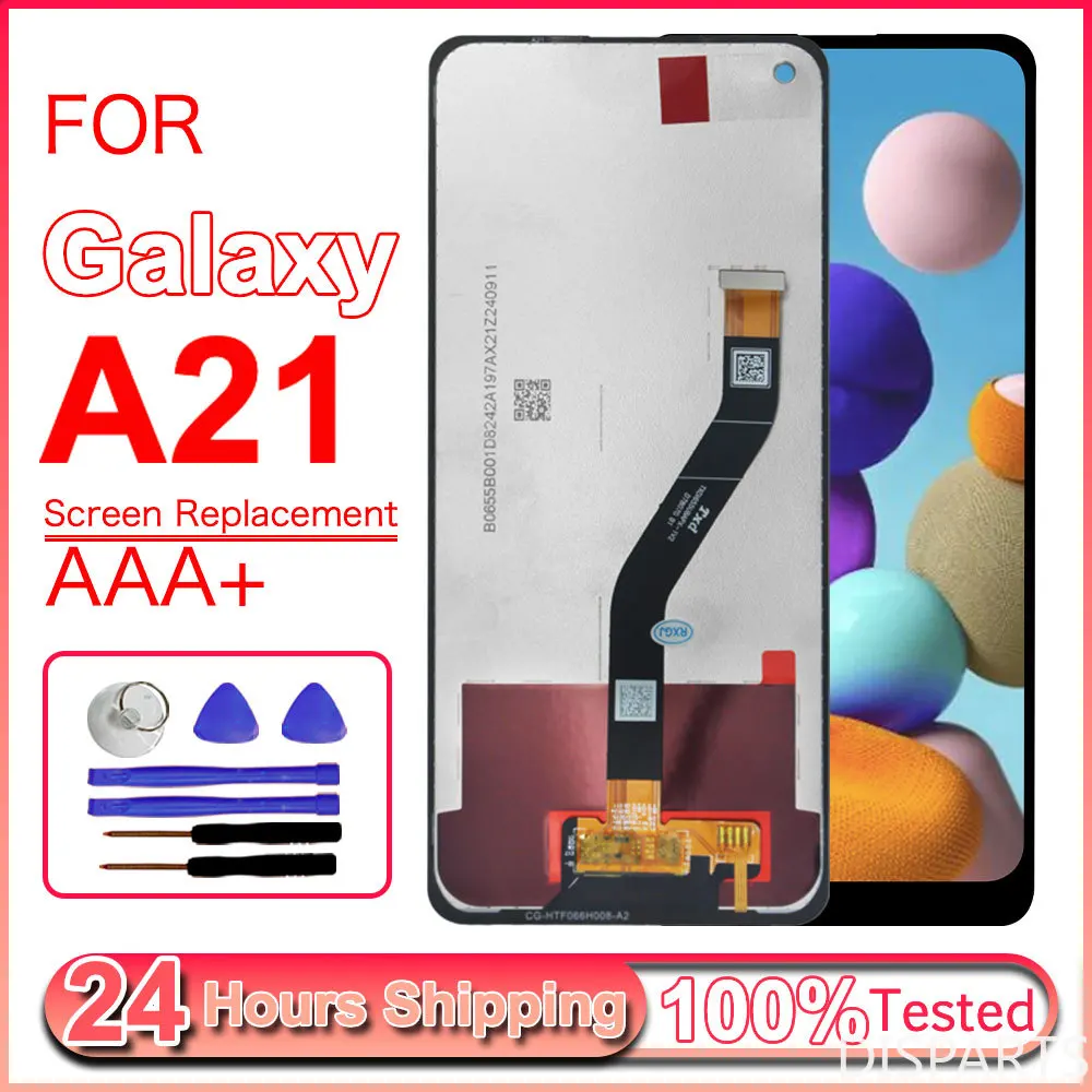 For samsung galaxy a21 a215f a215u lcd display touch screen digitizer full assembly phone lcd screen replacement repair parts